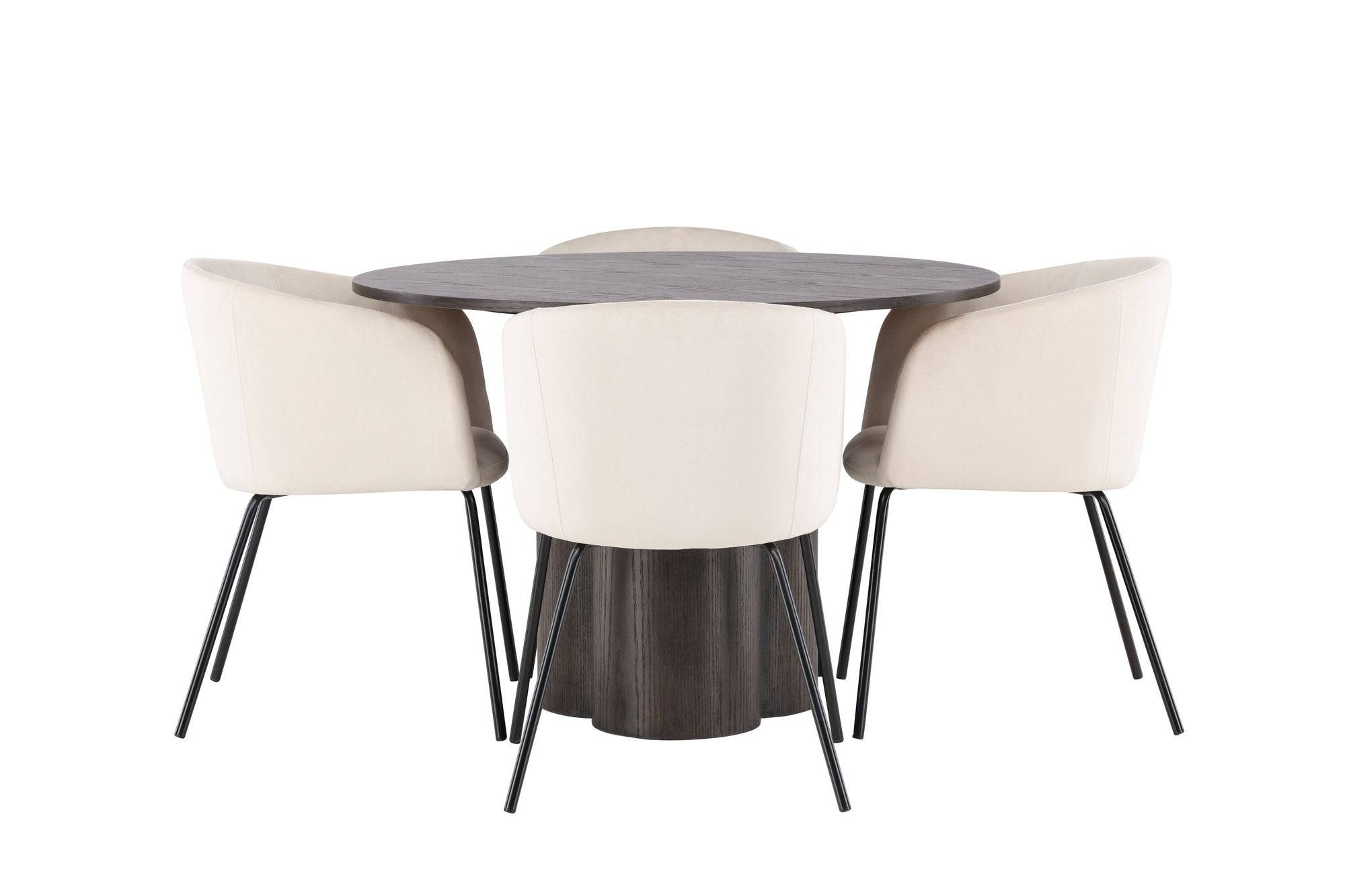 Venture Home OliviaDiningbord-Mocca/MoccaVeneer+Beritstol-Black/BeigeVelvet_4