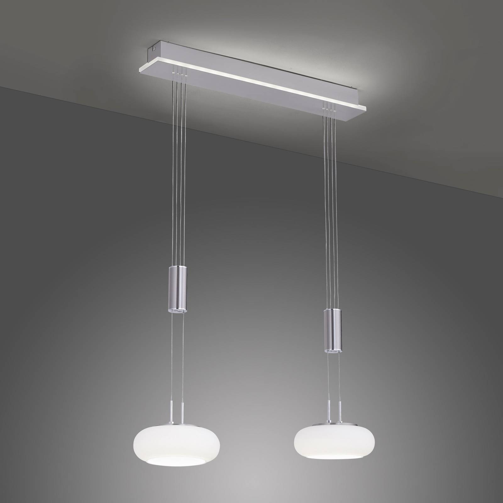 Q-Smart-Home Smart pendellampa Q-Etienne, dimbar, Aluminium / grå / zink, Vardagsrum / matsal, Metall, Modern, Smarta hem pendellampa
