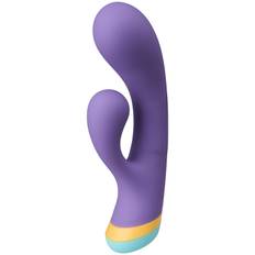 Baseks Tricolour Genopladelig Rabbit Vibrator - Purple
