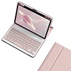 Tangentbordsfodral för iPad 9th 8th 7th Generation Air 3 Pro 10.5, magnetiskt avtagbart Bluetooth-färgtangentbord smart folio-fodral med pennhållare (rosa)