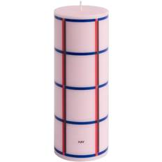Hay Column Candlemedium-light Pink, red, Bordeaux and Dark Blue Light Pink, Red, Bordeaux And - Stearinlys hos Magasin