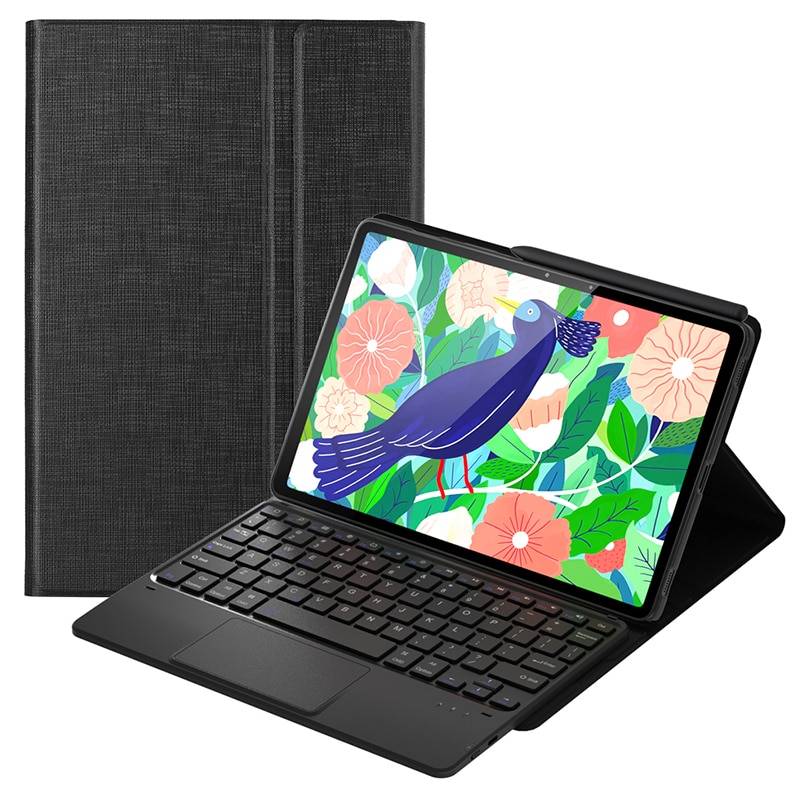 Fodral för samsung galaxy tab s7 11 '' tangentbord case tab s7 plus 12.4 '' cover engelska layout pen slot holder bluetooth keyboard - Svart / Galax tab s7