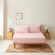 2/3pcs Solid Color Fitted Sheet, Mattress Protector, Mattress Cover For Bed, Deep Pocket Bed Sheet, Soft And Breathable, For All Size Bed -Twin, Full, - Baby Pink - Multi-size