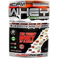 ALPHAPOWER FOOD 100 % CFM Whey Protein Pulver Isolate I Proteinpulver, vassleprotein företrädesvis från beteshållning och regionalt ursprung med utmärkt löslighet I utan aspartam, 1 kg bourbon vanilj