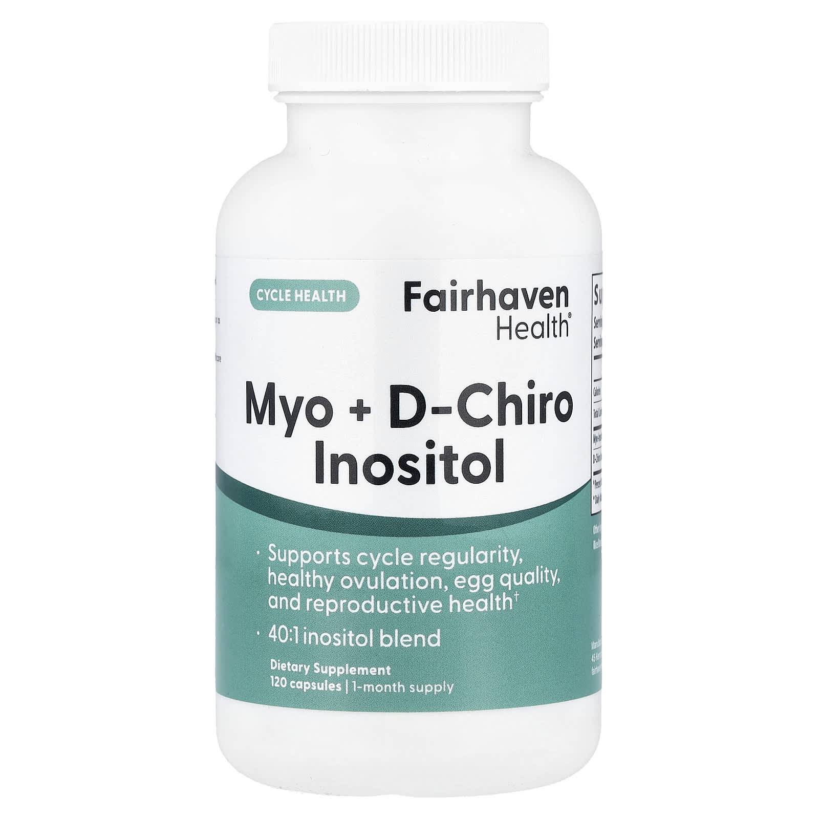 Fairhaven Health, Myo + d-Cairo Inositol, 120 Kapslar
