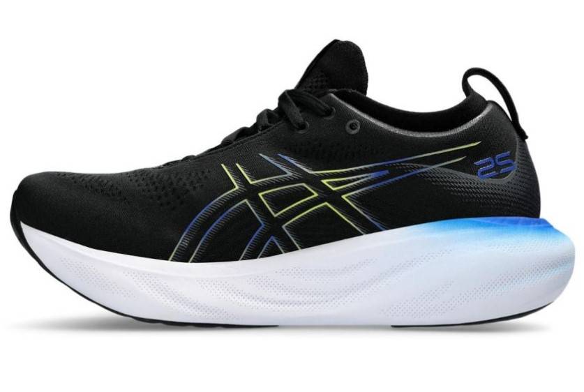 ASICS GEL-NIMBUS 25 10.5 BLACK/NEON LIME