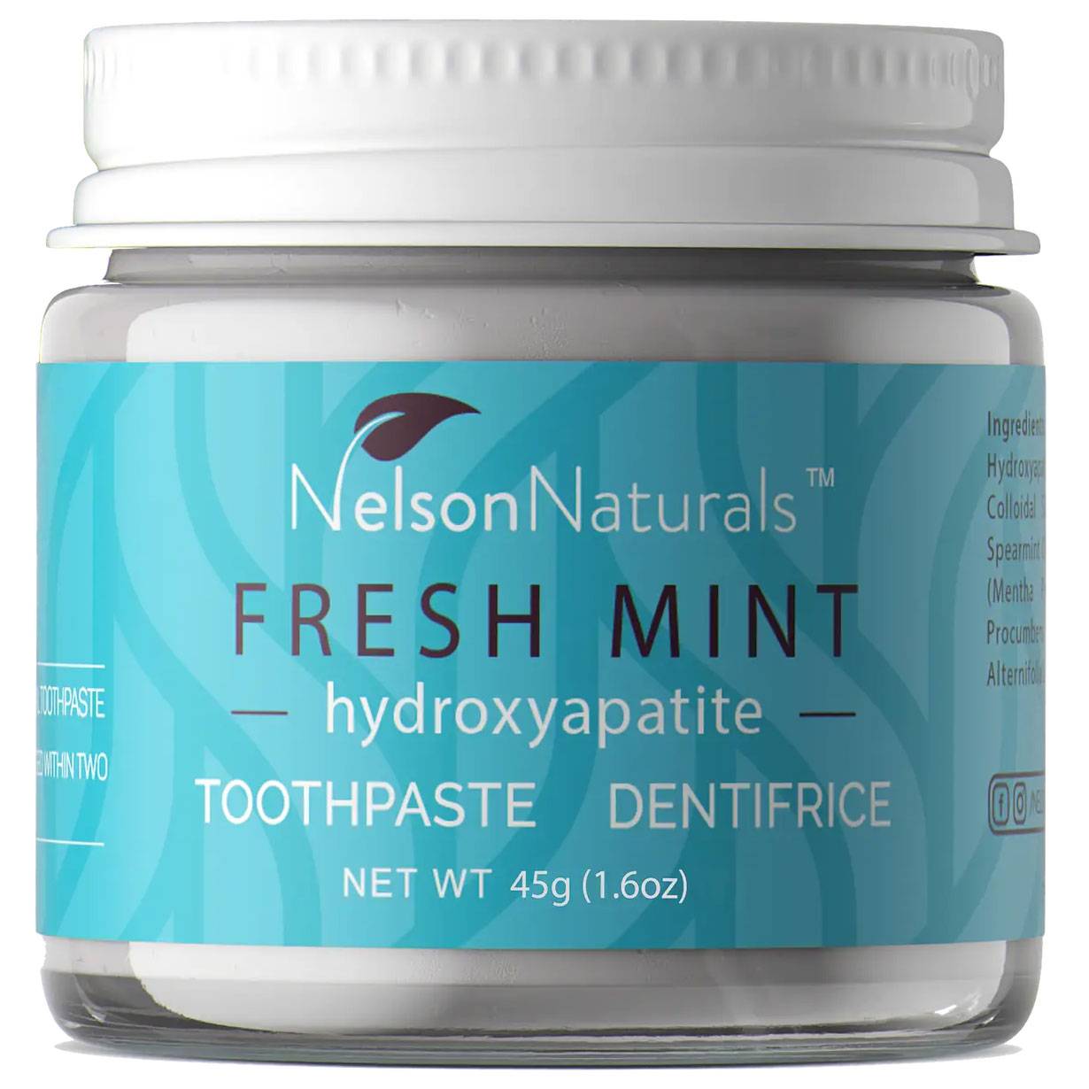 Hydroxyapatit & Xylitol Tandkräm NELSONS Naturals Fresh Mint Resestr. 45g
