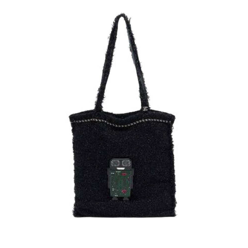 Chanel Vintage Pre-owned Tweed Tote Bag - Vintage - Dame - Sort - ONE SIZE - Tweed