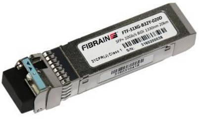 Fibrain SFP+ 10GBase-LR, 8G/10G FC, 10G Ethernet, WDM 1330Tx/1270Rx SMF 20km LC simplex