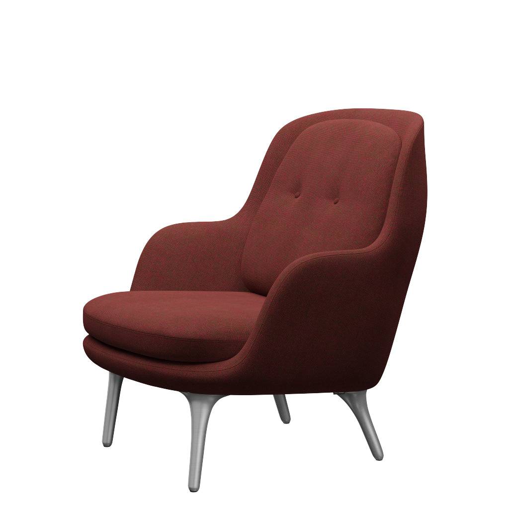 Fri Lænestol m. stel i aluminium fra Fritz Hansen Hallingdal - 660 Red/Green - Jacobsen Plus
