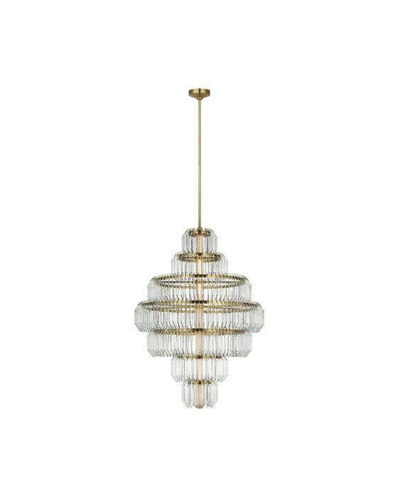 Visual Comfort Killarney 32" kristallkrona mässing - Guld / Brun