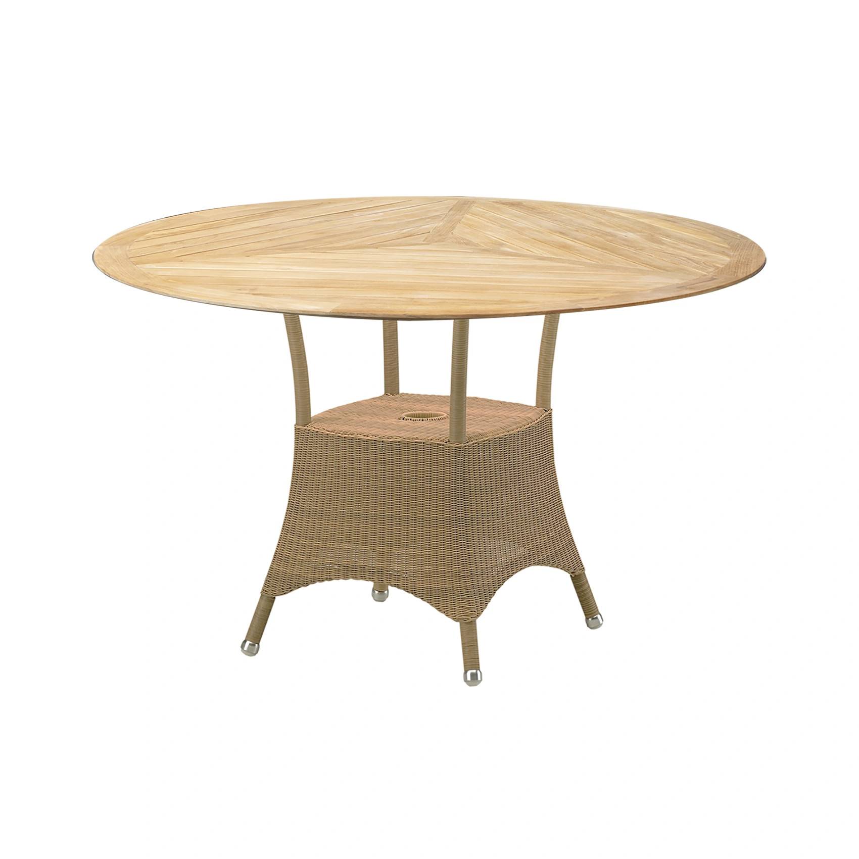 Lansing matbord natur/teak Ø120 cm - Beige/Träfärgad