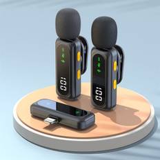 Trådlös lavaliermikrofon - 2 mikrofoner med en mottagare med Lightning-kontakt