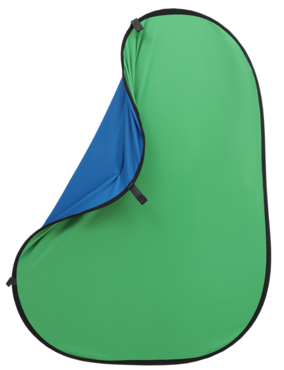 Portabel Greenscreen grön blå bakgrund (240 x 240 cm i bomull)
