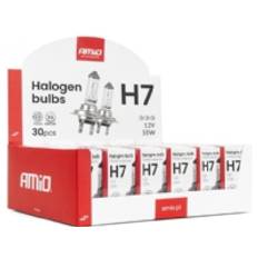 Rinkinys halogenpære h7 12v 55w uv filtras 30vnt. amio-04399