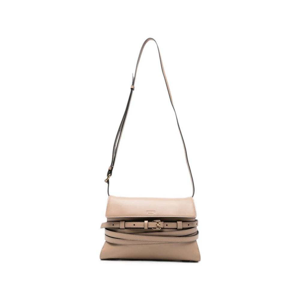 Moschino Buckle Skuldertaske - Tasker - Dame - Beige - ONE SIZE - Uld
