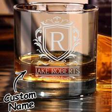 1 st Custom Name Whiskyglas, Custom Name Whiskey Tumbler Glass, Custom 300ml Whiskyglas - Stil 1 (300 ml/10,15 oz)