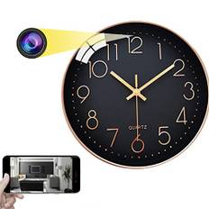 Firstoy Spion dold kamera, WiFi väggklocka kamera 1080P trådlös säkerhet nanny cam mini videoinspelare med mörkerseende och fjärrvisning, stöder iOS/Android