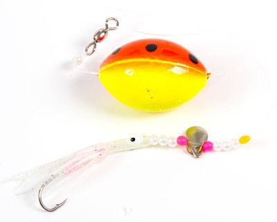 Flowing Rød Gul 2 Krogs Tungt Fladfiske Rig med Bom-135g.