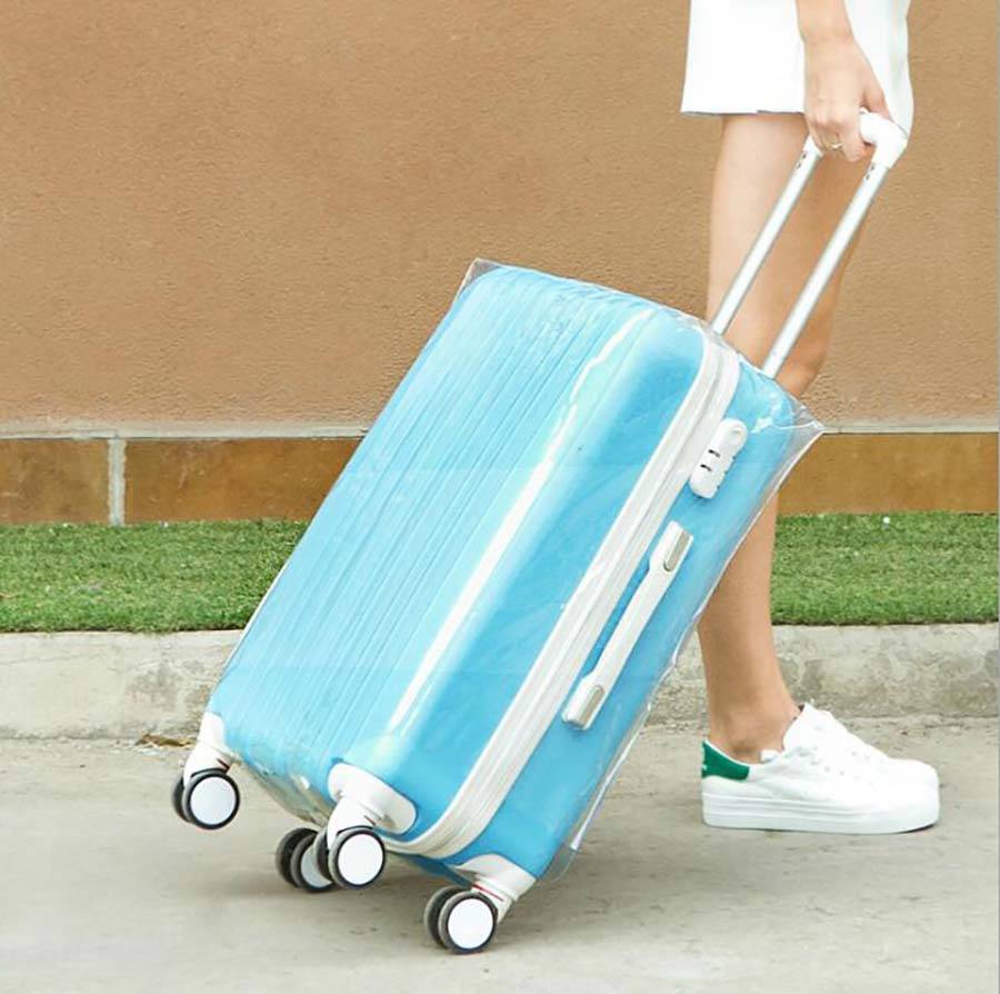 Wehyah transparent pvc vattentätt bagagefodral resväska överdrag resetillbehör dammsäkert skydd 20-28 '' skyddsfodral zy136 - transparent / 22 tum