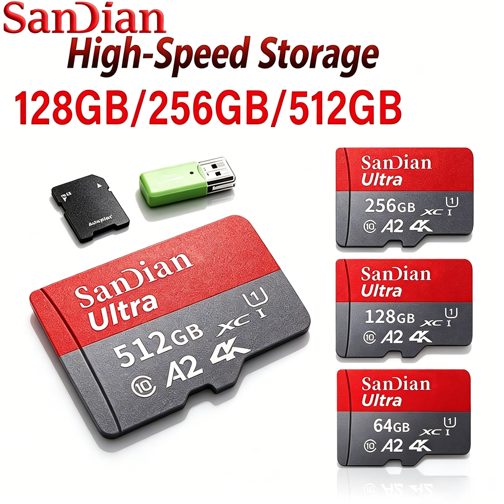 SD Card 64GB 128GB 256GB 512GB Memory Card Micro TF SD U3 V30 A2 High Speed Best Seller For Nintendo Switch Game Loading Fast