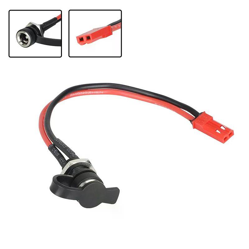1 st Laddport för Elsparkcykel Med DC 5,5x2,1 mm Kontakt Laddningskabel Ersättningstillbehör G3 G4 För Kukirin black