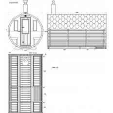 Sauna tønde Thermowood 350 cm Brændeovn Saml Selv
