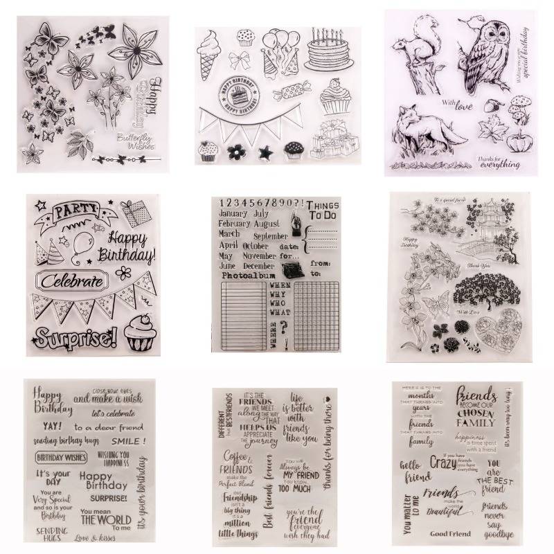 Clear Stamps for Card Making Decoration DIY Scrapbooking Silicone Transparent Seal Clear Stamps for Embossing Album Decor Craft