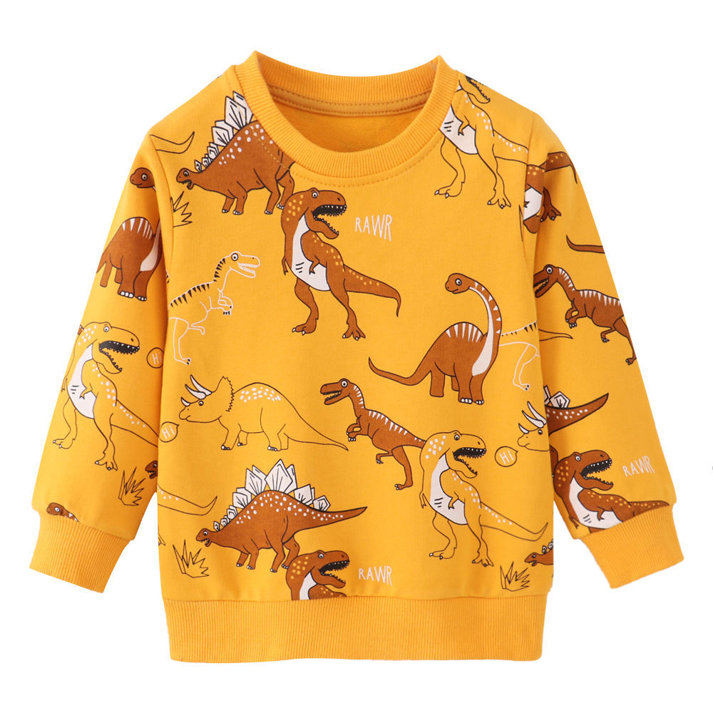 Mini Fashion™ - Fantastiska tryck - Tröja Gul - Dinosaurie / 100 (3 år) | Pedagogiska Träleksaker