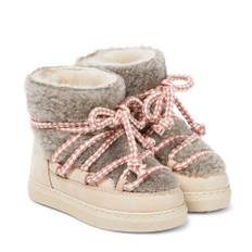 Inuikii Kids Classic leather-trimmed shearling snow boots - grey - EU 35