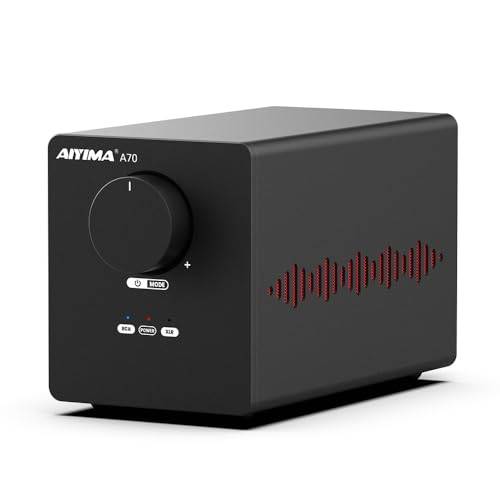 AIYIMA A70 Balanced Stereo Amplifier with PFFB, TPA3255 2-Channel Class D Amplifier for Desktop Home Theater Bookshelf Speakers, XLR & RCA Inputs & Tr