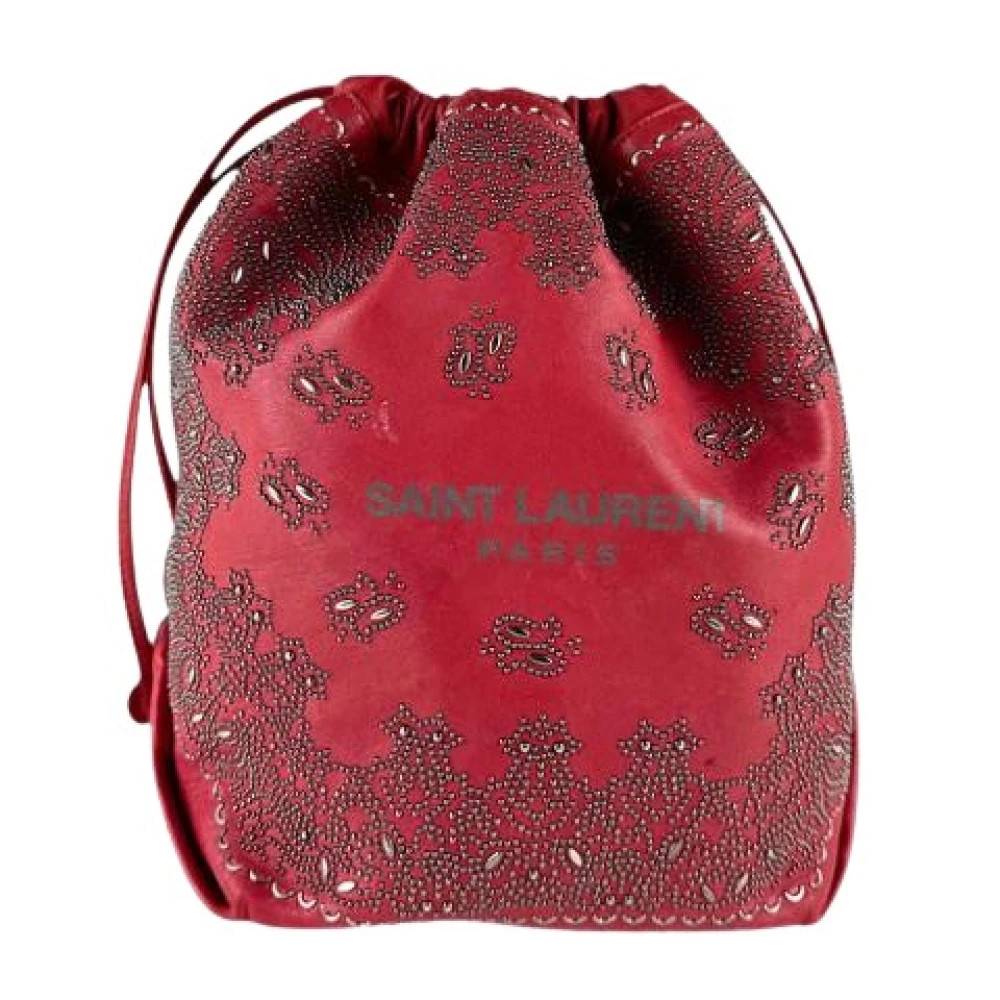 Saint Laurent Vintage Pre-owned Læder Bucket Bag - Vintage - Dame - Rød - ONE SIZE - Læder