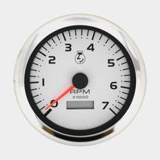 Varv- & timräknare för utombordare / bensinmotor Veethree Argent, imfri, Ø86 mm, 12 V, generator / tändspole, silver/svart/vit, 0 - 7000 rpm