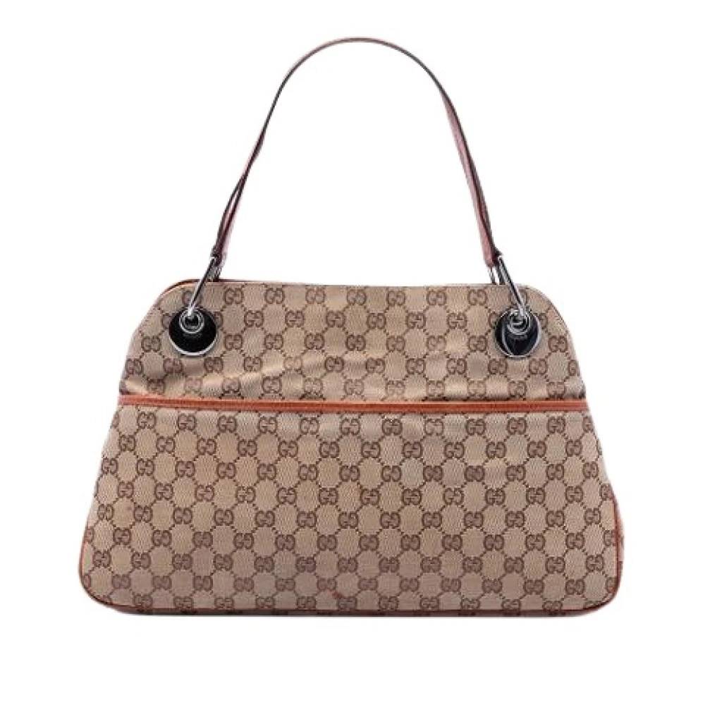 Gucci Vintage Pre-owned Eclipse Skuldertaske - Vintage - Dame - Beige - ONE SIZE - Uld