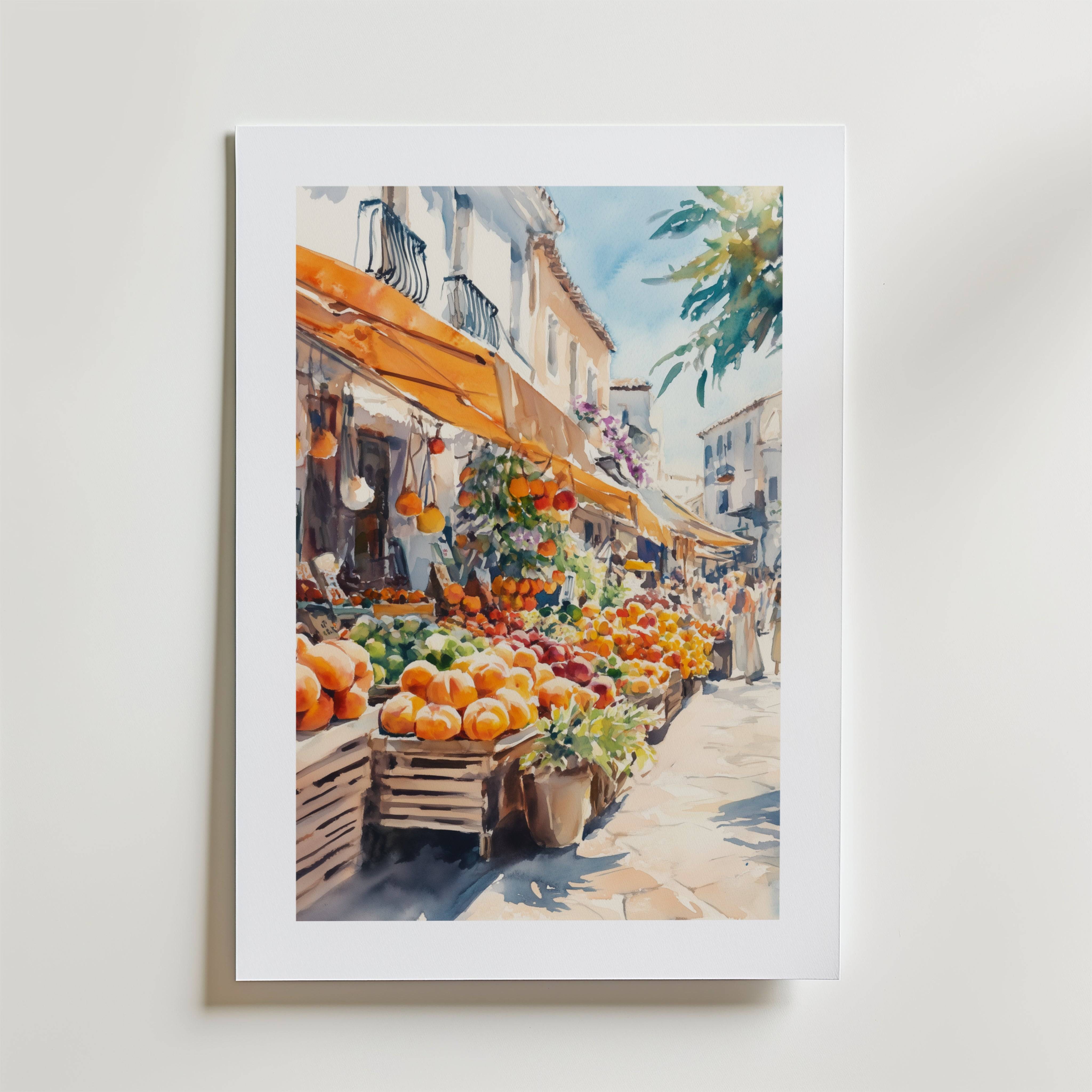 Mediterranean Market Poster - Fine Art Poster 13x18 cm