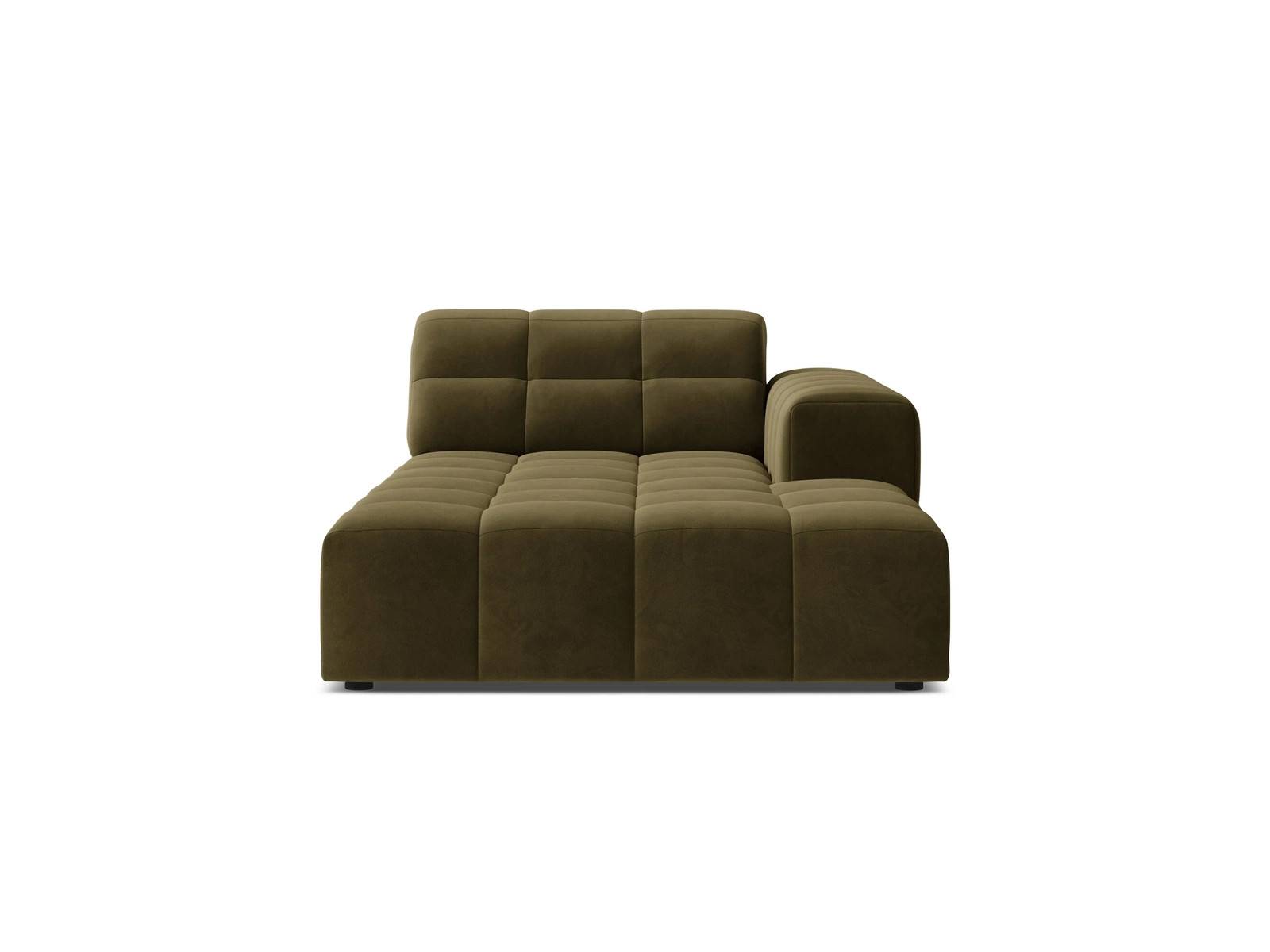 Modulsofa Micadoni Jennifer, grøn velour Bluvel 77 højrevendt chaiselong, 108x167 cm