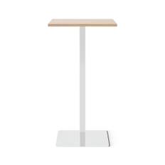Ståbord Kvadrat, Storlek 60x60 cm, Bordsskiva Ek, Stativ Polerat stål
