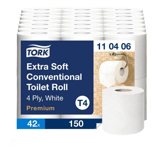 Toalettpapper 4-lag | 18m | Tork Pre T4 | vit | 42st