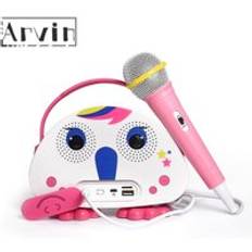 Karaoke maskin för barn med mikrofon bärbar spelare högtalare för utomhusresor hemma jul för barn