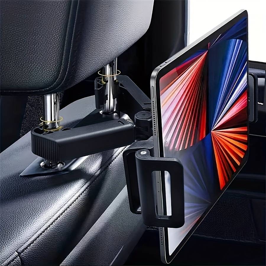 TEMU Car Headrest Tablet Mount Holder 360 Degree Rotating For Ipad Stand Auto Rear Seat Pillow Bracket Travel Portable Road Trip