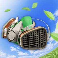 Målning Sprayning N95 Gasmask Respirator Set Aktivt kolmask Antipartikelfilter