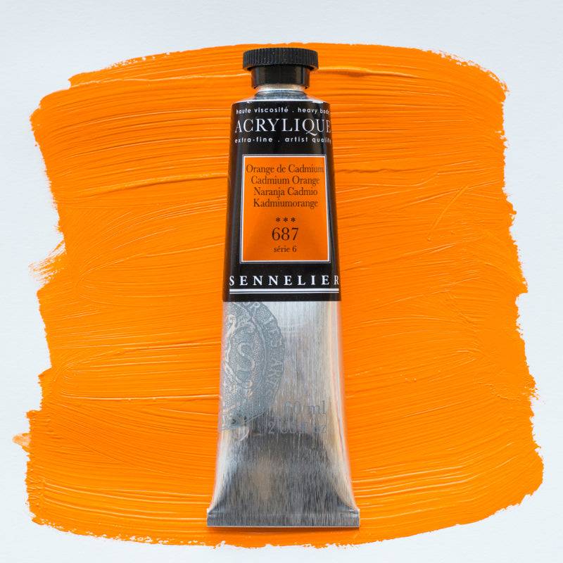 Sennelier Artist Acrylique Akrylfärg 60 ml Cadmium Orange S6 687 (3F)