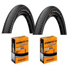 2 Dæk + 2 Slanger MTB dæk Continental Double fighter III 700x35 (37-622) dunlop ventil