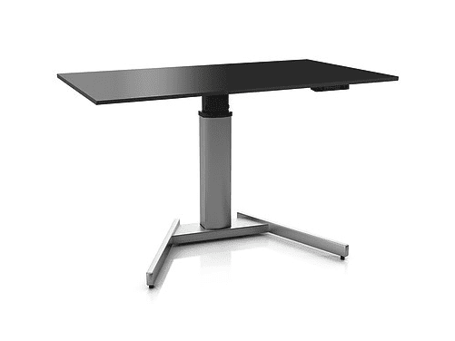 Hæve sænkebord 501-19, MDF med laminat - 120 x 80 cm Alu Stel/Sort Plade