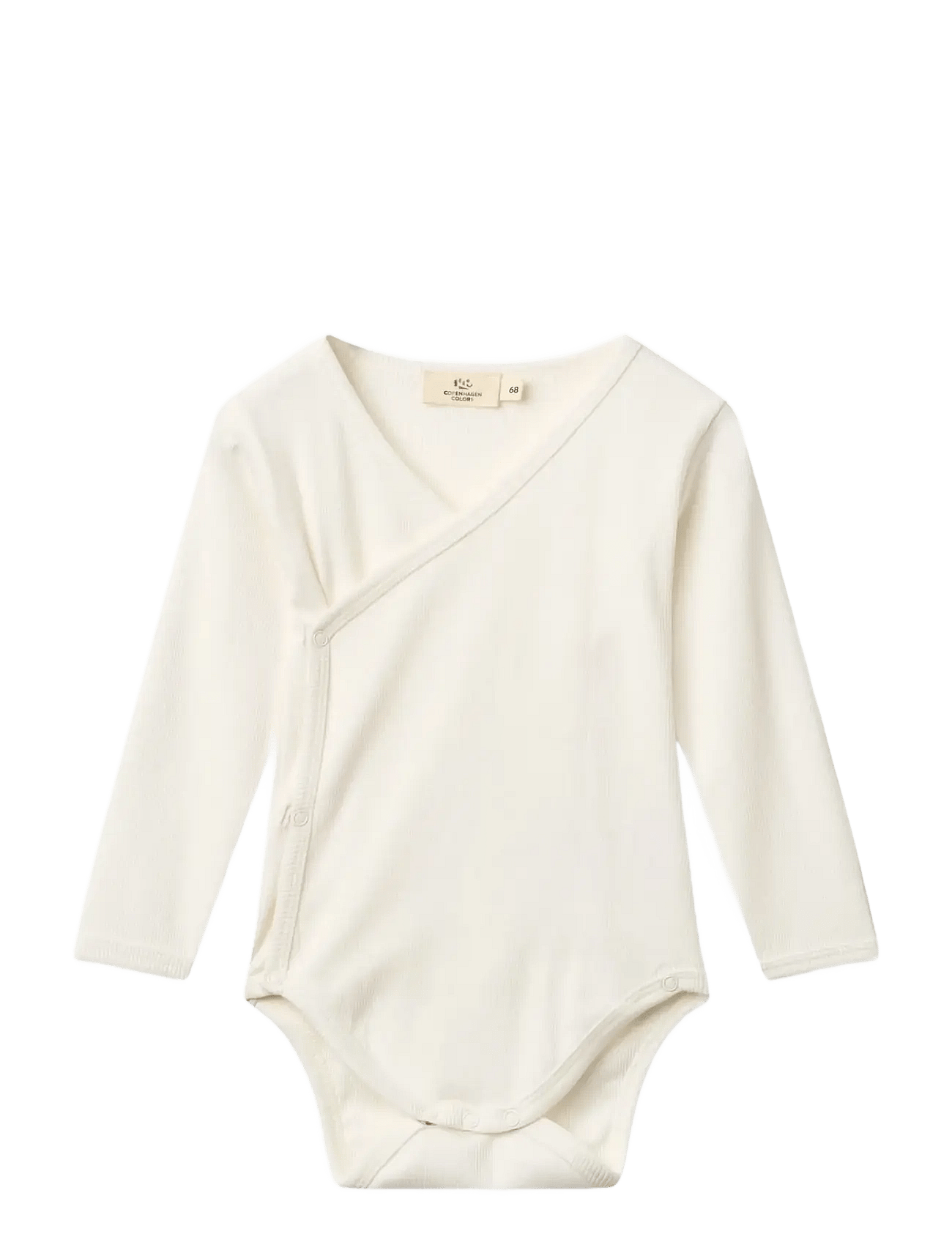 COPENHAGEN COLORS Modal Rib Cross Over Body W. Ls | Cream | 50