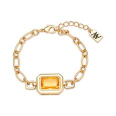 August Woods Gold Yellow Glass Cocktail Hour Bracelet - Gold - 16cm