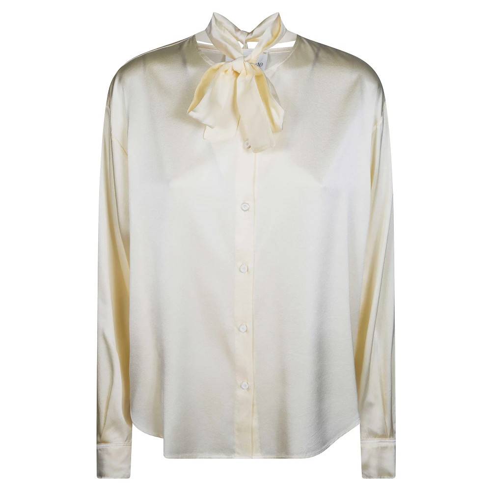 Forte Forte Heavy Stretch Silk Satin Kimono Shirt - Bluser og skjorter - Dame - Beige - M - Satin
