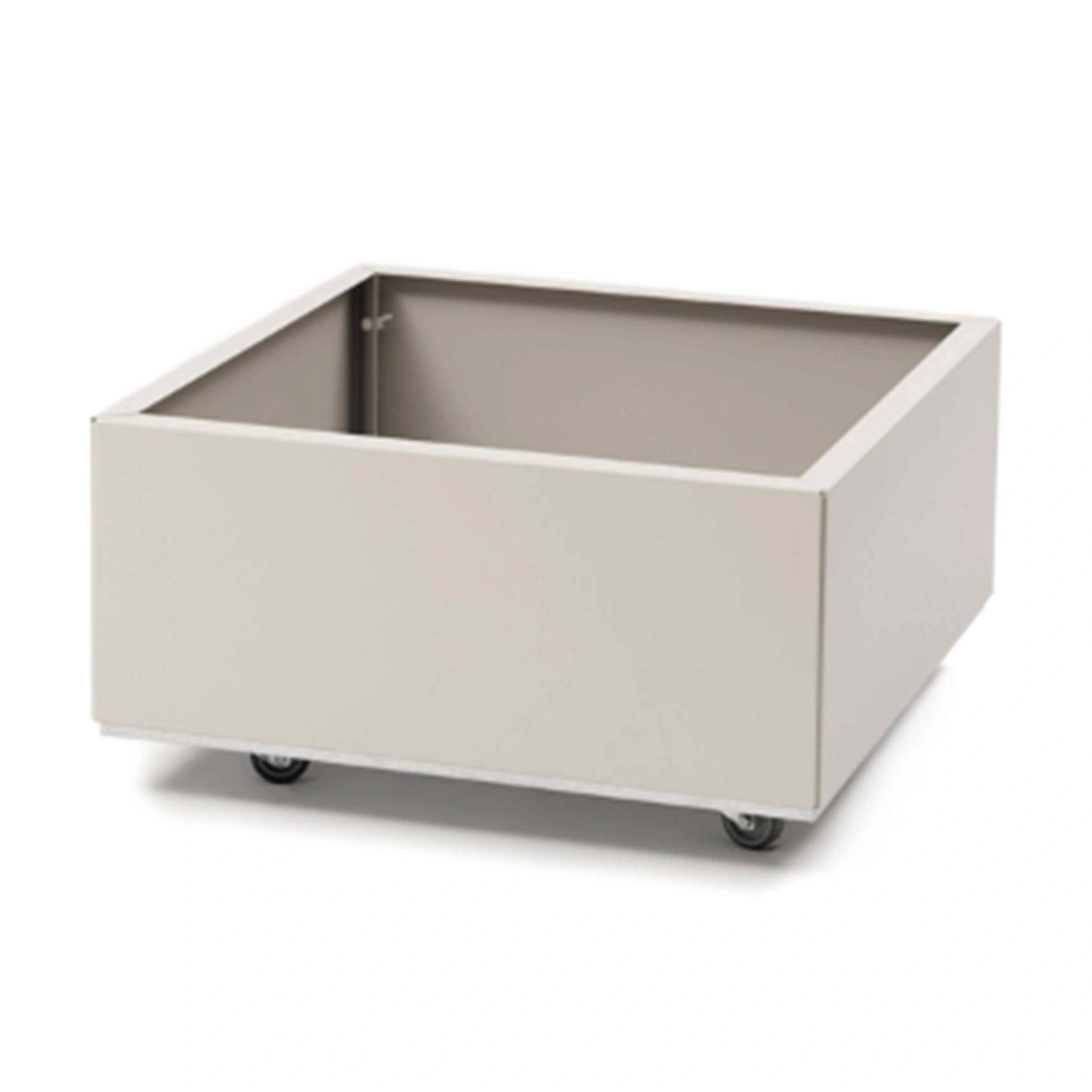 BEDD odlingslåda med hjul/ben - 60x60x25 cm, kalk - Vit/Beige