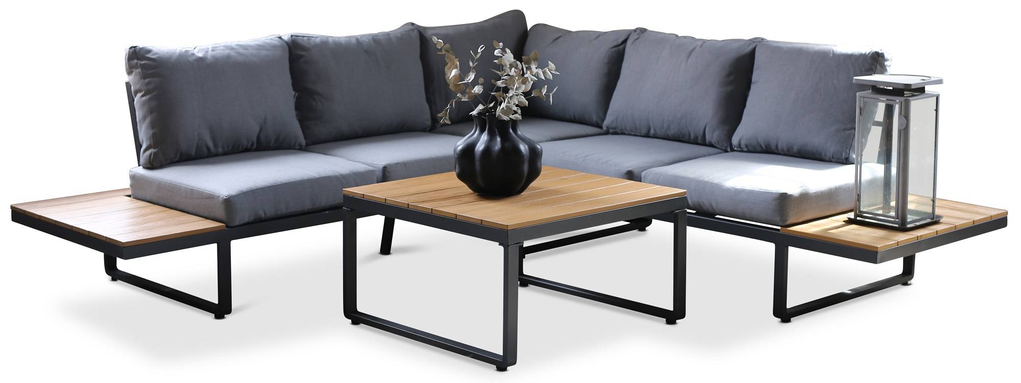Loungegrupp utomhus aluminium & polywood - 2-delad hörnsoffa