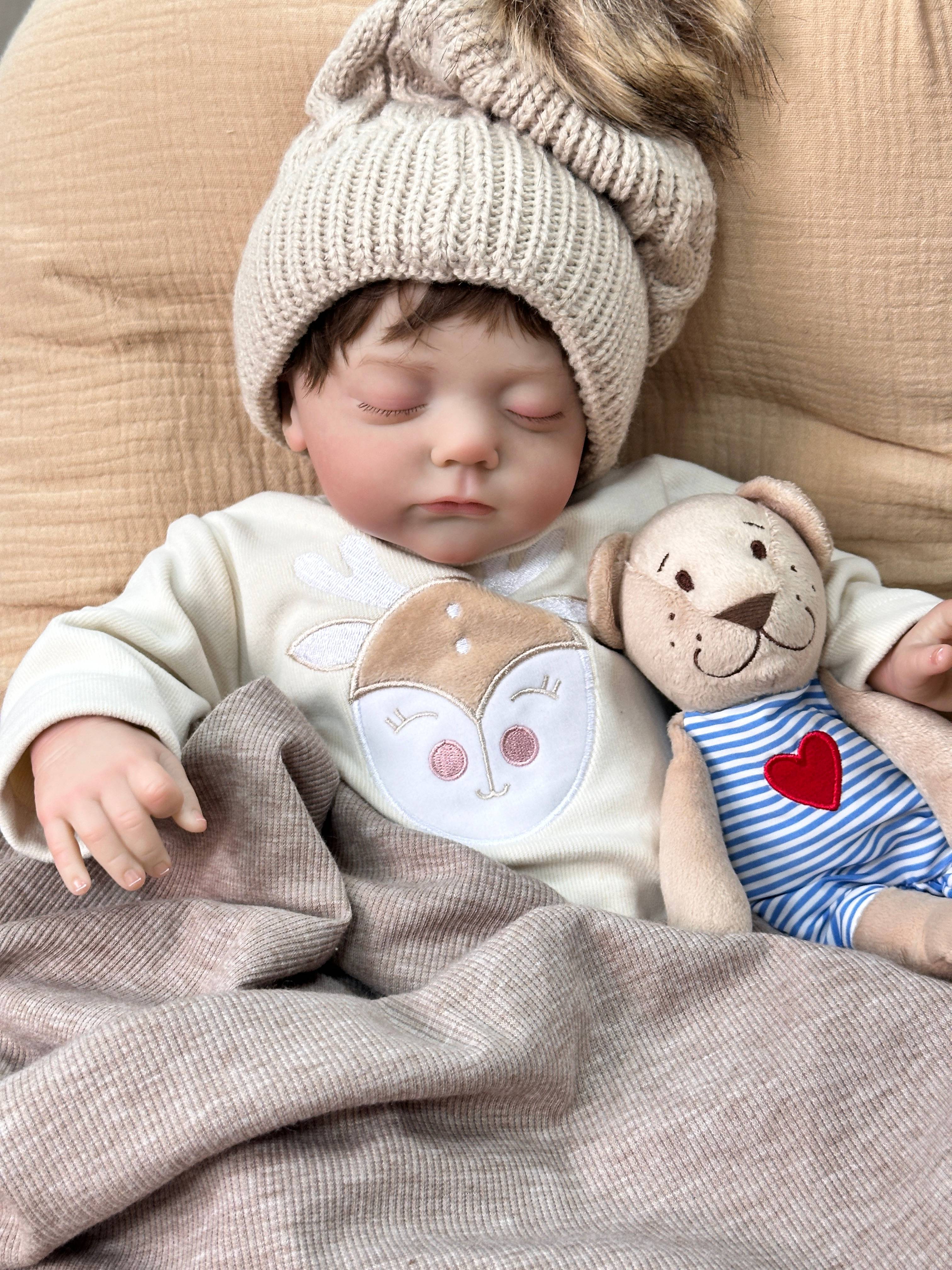 Cokela 20inch/50cm Real baby doll Real Soft Touch Baby Realistic Silicone Reborn Baby Doll With Hand-implanted artificial hair